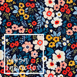 Amity ‘Navy’ Cotton Lycra Digital Print Fabric