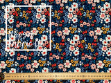 Amity ‘Navy’ Cotton Lycra Digital Print Fabric