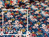 Amity ‘Navy’ Cotton Lycra Digital Print Fabric