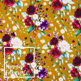 Genevieve 'Mustard" SMALL SCALE Woven Digital Print Fabric