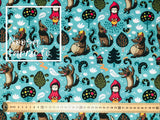 Red Woven Digital Print Fabric