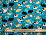 Dora ‘Blue’ Woven Digital Print Fabric