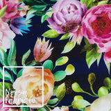 Evelyn 'Navy' Woven Digital Print Fabric