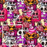 Zombies 'Ice-screams' Cotton Lycra Digital Print Fabric