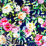 Evelyn ‘Navy’ SMALL SCALE Woven Digital Print Fabric