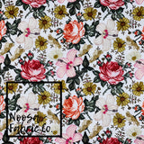 Nicole 'White' SMALL SCALE Woven Digital Print Fabric