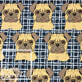 Pugsley 'Navy' Woven Digital Print Fabric