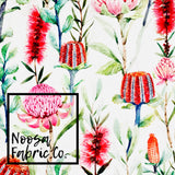 Shirley 'White' Woven Digital Print Fabric