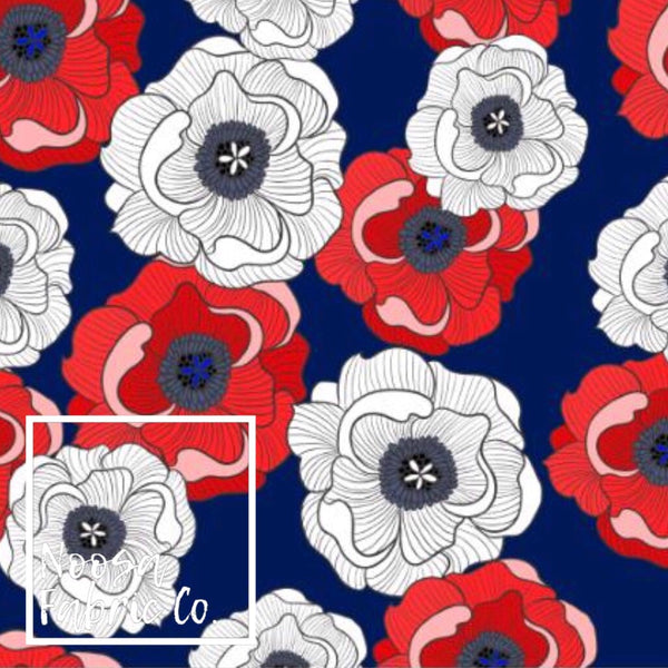 Poppy Design 3 Woven Digital Print Fabric