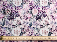Lauriane 'Pink' Cotton Lycra Digital Print Fabric