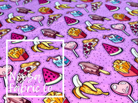 Fifi 'Purple' Cotton Lycra Digital Print Fabric