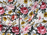 Nicole 'White' Cotton Lycra Digital Print Fabric